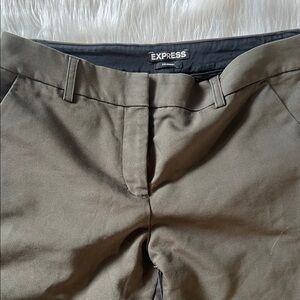 Express Olive Green Columnist Slim Ankle Crop Dress Chinos
